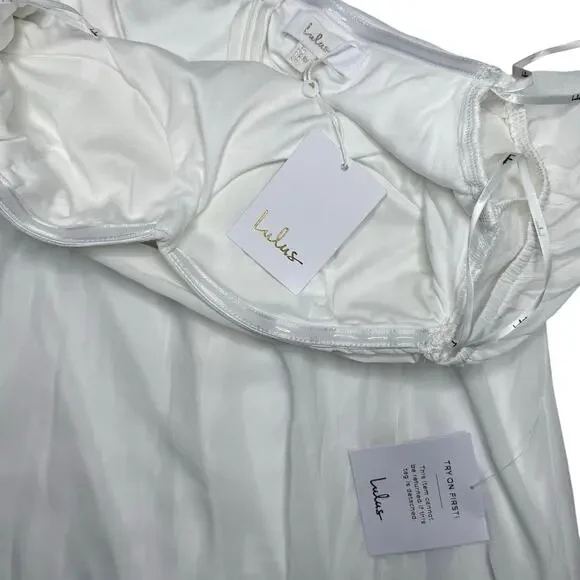 NWT Lulus Adorna White Off-the-Shoulder Maxi Dress Size M - Picture 11 of 11